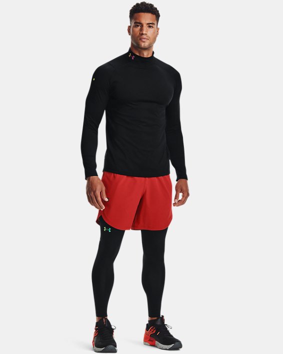 Under Armour ColdGear Rush Mock Long Sleeve Mens Training Top Red 